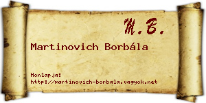 Martinovich Borbála névjegykártya