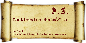 Martinovich Borbála névjegykártya